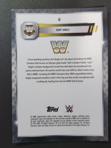 2025 Topps Chrome WWE Wrestling #8 KURT ANGLE PURPLE REFRACTOR - Picture 2 of 2