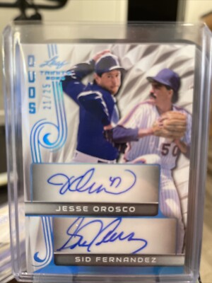 2023 Leaf Trinity Baseball Duos Jesse Orosco Sid Fernandez #/25 Auto Mets