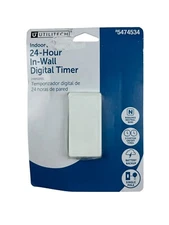 Utilitech 24 Hour In-Wall Digital Timer Single Pole Battery Backup #5474534 NOB