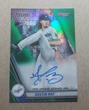 2019 Bowman's Best of 2019 Green Refractor Dustin May Autograph /99 Dodgers