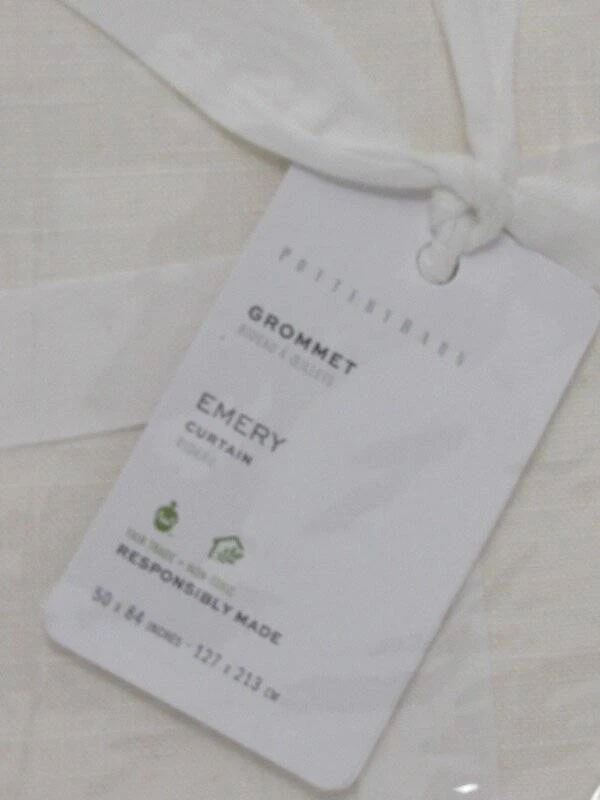 Pottery Barn Emery Linen Antique Bronze Grommet Curtain, 50" x 84" Ivory NWT - Image 2 of 4