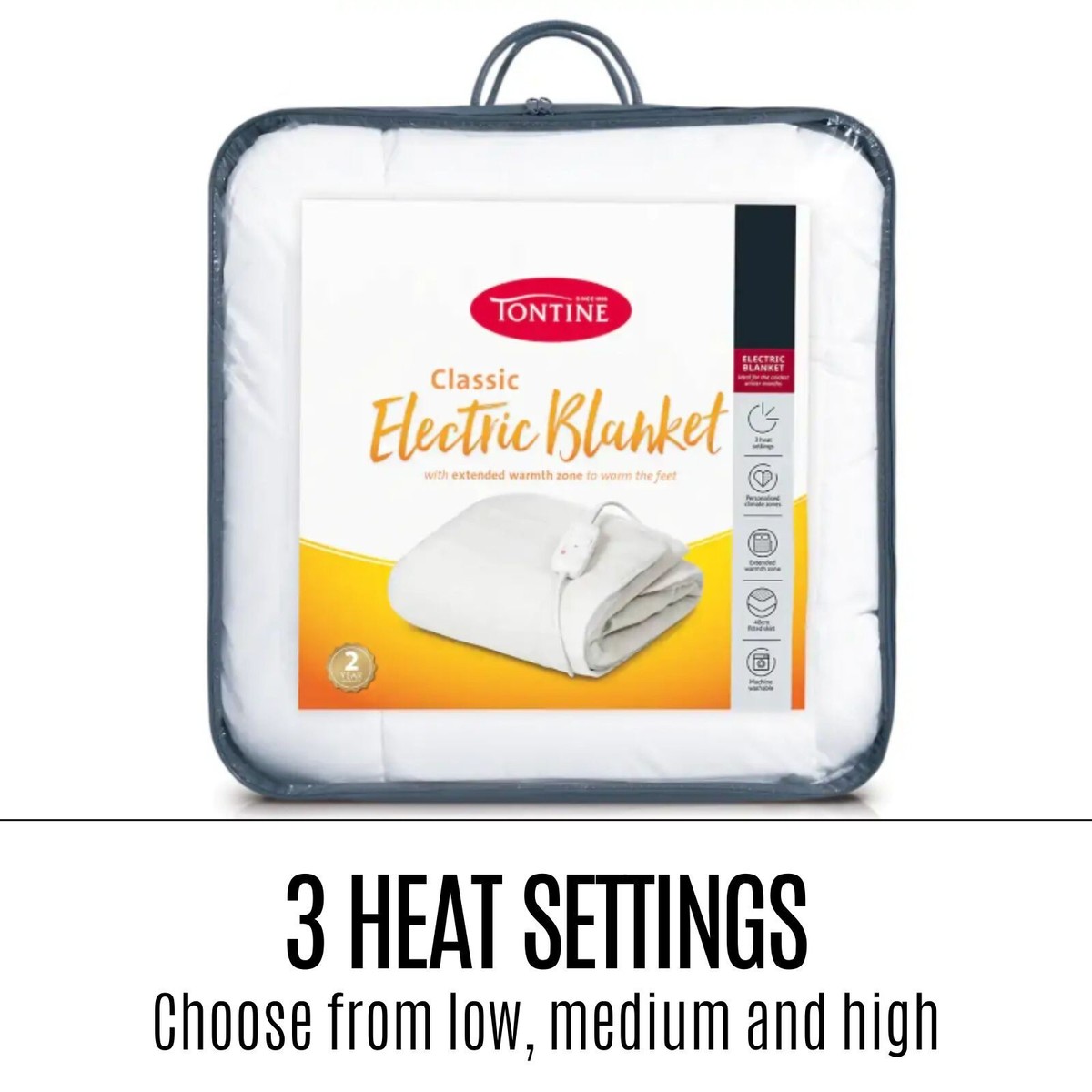 Tontine Electric Blanket Fully Fitted Heated Underlay Warm Throw Double  White AU | eBay