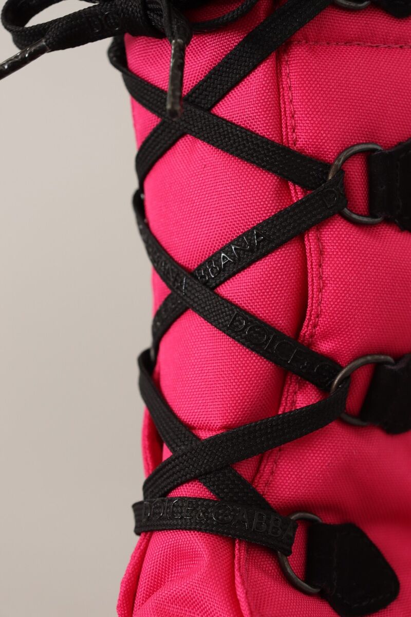 DOLCE & GABBANA Kids Black Fuchsia Nylon Snow High Boots DOLCE & GABBANA Kids Black Fuchsia Nylon Snow High Boots