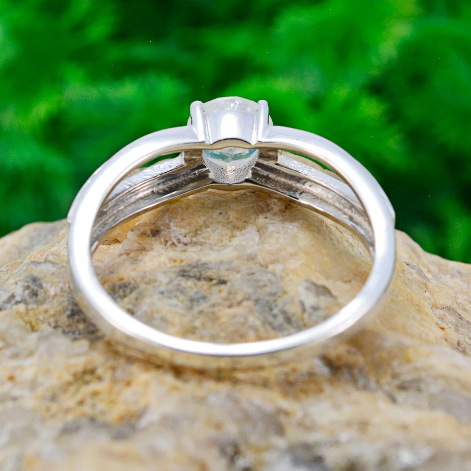 Celestial Cascade 925 Sterling Silber Regenbogen-Mondstein-Wasserfall-Ring - Bild 3 von 4