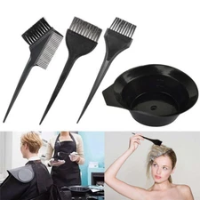 Hair Dye Color Brush Bowl Combo Coloring Brush Kit 4 pcs Set Tint Tool Bleach