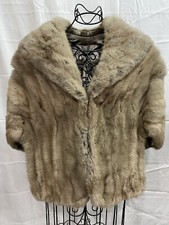 Vintage Mink Fur Genuine Stole Shawl Cape Wrap Hudson's Detroit -pockets Read*