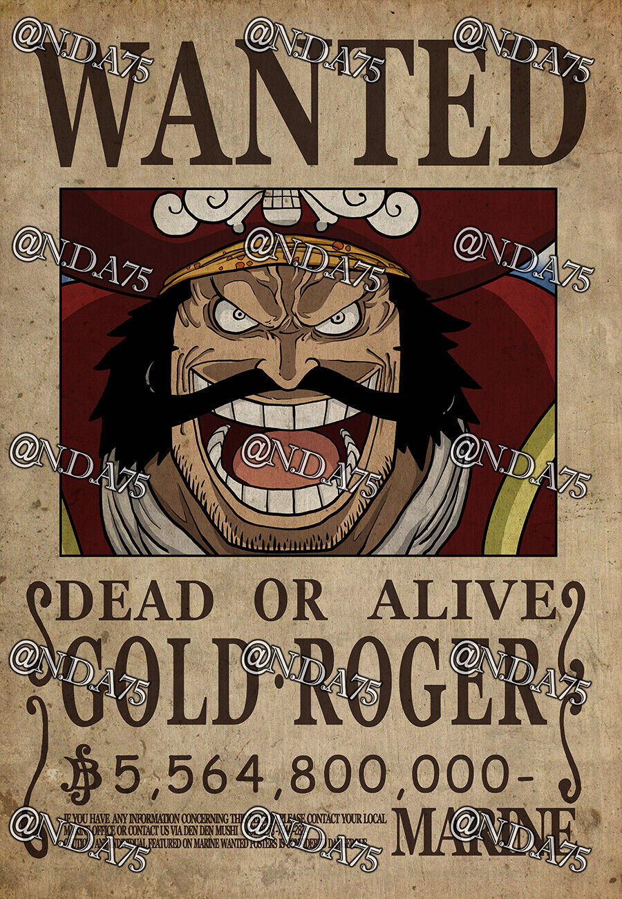 Gold Roger One Piece Wanted Poster Art Board Print for Sale by