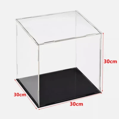 Acrylic Display Case Plastic Box Cube Storage Box Clear 30x30x30cm