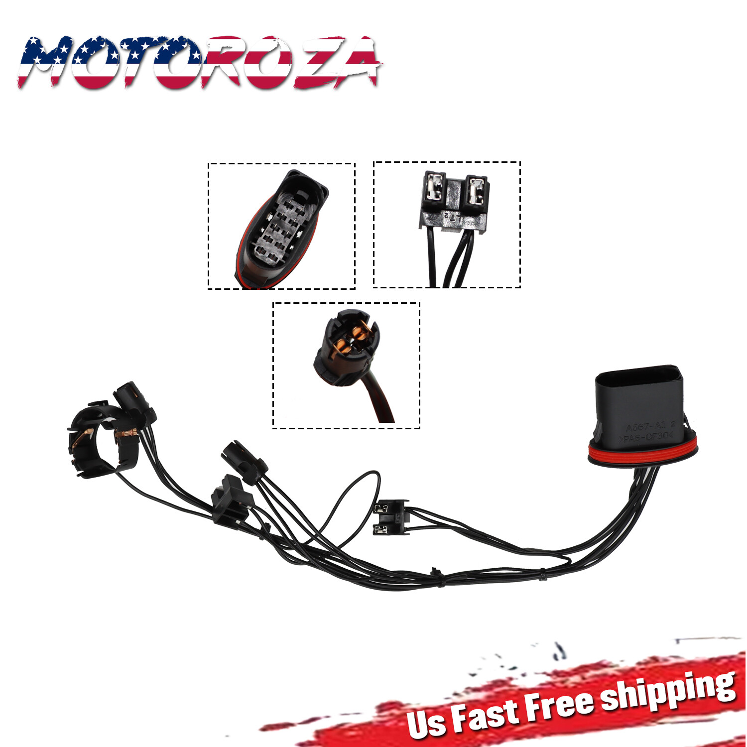 Headlight Wiring Harness LH RH For 2008-2011 Mercedes-Benz W204 C300 C230 C350