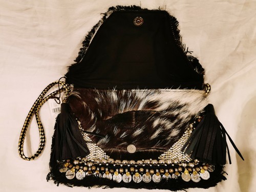 NWT Anthopologie Cabra Clutch by ibBan - Black multi - Picture 4 of 6