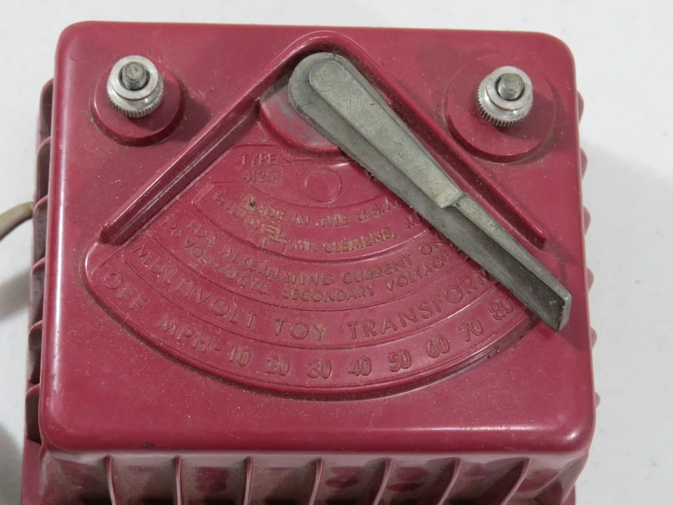 Transformador de juguete Lionel vintage tipo 4125 25 vatios probado buen estado rojo Foto 2 de 4