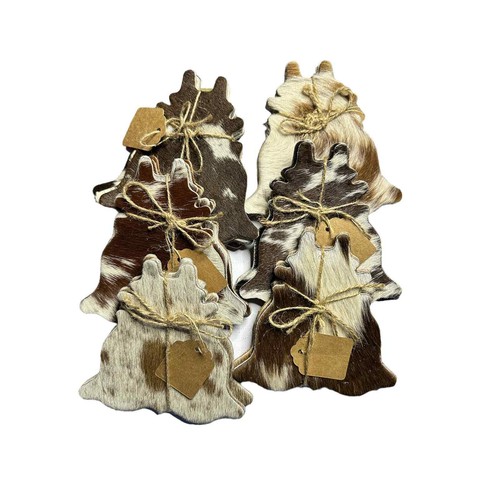 Real Cowhide Coasters 4pk