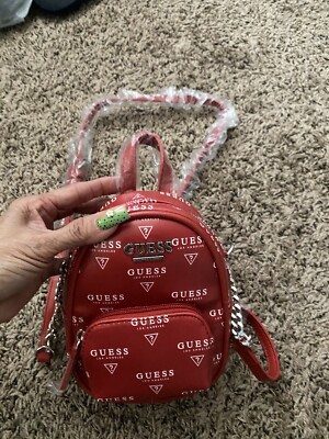 Guess Red Mini Backpack With Coin Purse Guess Red Mini Backpack Women main image 3