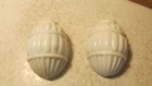 2 Antique Milk Glass Bird Cage Feeding Water Dishes