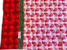 2 Pillowcases Holiday Doves Holly Reds Green Cotton New 20X30 Handmade USA MADE