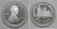 2009 Lincoln Cent Commemorative Silver Round .999 1 Oz. Uncirculated 100.88 per troy oz