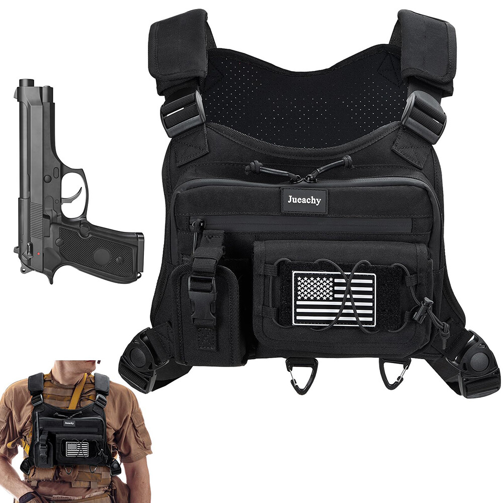 Tactical Combat Chest Rig Bag Front Vest Bag Recon Kit Concealed Carry Pouch Bag