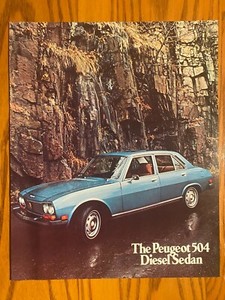 1975 Peugeot 504 Diesel Sedan Sales Brochure - Single Sheet with Specifications