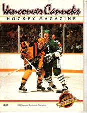 1982 - Hartford Whalers vs Vancouver Canucks program