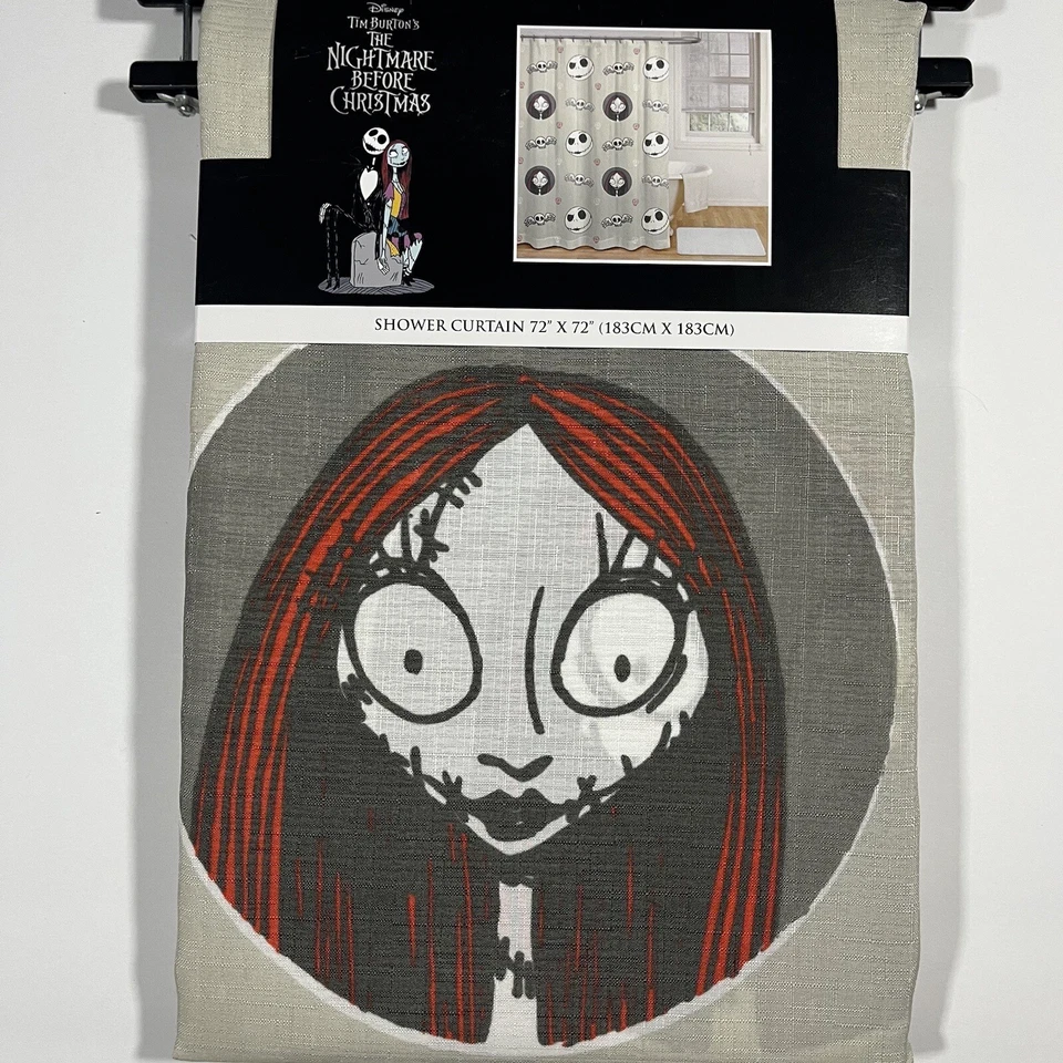 Disney Pesadilla antes de Navidad cortina de ducha 72”x72” Halloween Jack Sal Foto 2 de 4