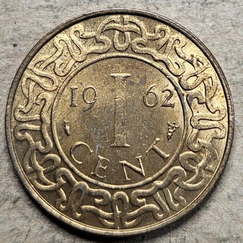 1962 Suriname 1 One Cent - World Coin - South America - Bronze Coin