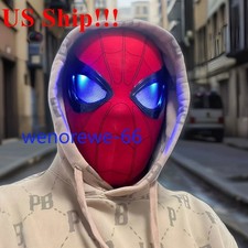US Ship LED Blink Eyes Spider Man Mask Remote Ring Control Boxed Cosplay Prop