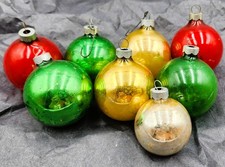 Vintage Mercury Christmas Balls Ornaments Made in USA Lot 8