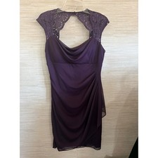 XSCAPE Women's Plum Purple Fitted Dress Formal bridal cocktail size 14