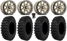 ITP Inertia Bdlk 15" Wheels Br +40mm 32" Dual Threat Tires Renegade Outlander