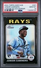 2024 Topps Heritage Junior Caminero Chrome RC Black Refractor #69/75 PSA 10