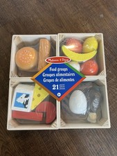 Melissa And Doug Food Groups Wooden Play Food 21 Piece Set NEW