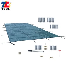 Inground Pool Safety Cover For 18' x 36' Rectangle Green Mesh In-Ground Winter