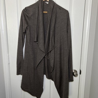 Helmut Lang Sonar Wool Waterfall Front Cardigan Hook Closure Tan Small No Belt