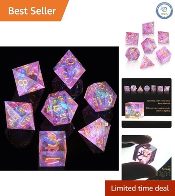 Easy to Read 7-Piece Sharp Edge DND Dice Set - Enhance Your RPG Experience