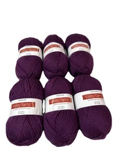 Valley Yarns Berkshire Purple 85% Wool 15% Alpaca Lot Of 6 Skeins Peru New!