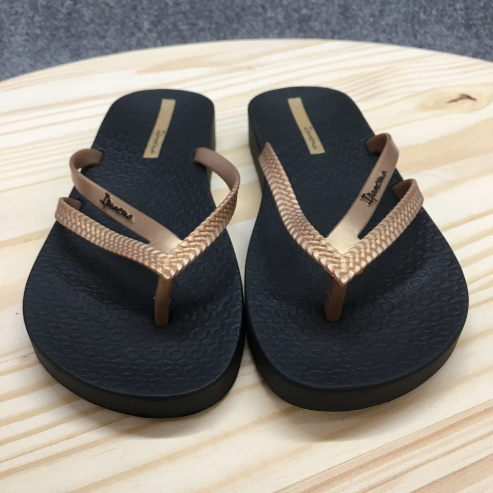 Sandálias Ipanema Feminina 6 Tanga Chinelos Slip On Wedge Marrom Borracha Casual NOVO - Imagem 4 de 4