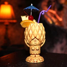 Poly Pollie Pineapple Tiki Mug Tiki Farm Philippe Tilikete 6.75" Tall 14 Oz New