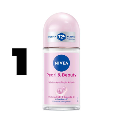 1X NIVEA Women Antiperspirant Pearl & Beauty Roll-On 50ml 72 H