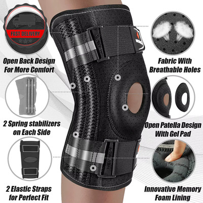 Kniebandage mit Seitenstabilisatoren für Männer & Frauen - Schmerzlinderung