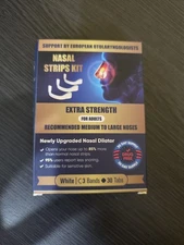 NIB Nasal Breathing Dilators Starter Kit Nose Breath Strips Extra Strength White