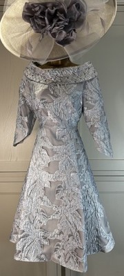 Bella Premium UK 8/10 Silber Blau Kleid Hochzeit Mutter Braut Gast Rennen Event