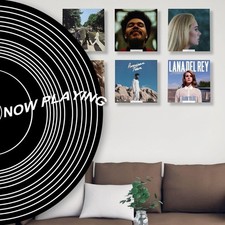 6 Adhesive Vinyl Record Holder, Strong Hold Album Record Wall Mount, Minimalist