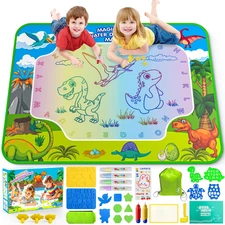 Water Doodle Mat for Kids 32X40 Inch, Mess Free Coloring Mat Educational Toy for