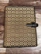 Vintage Coach Classic C Brown Signature Canvas Planner Cover Notebook Cover