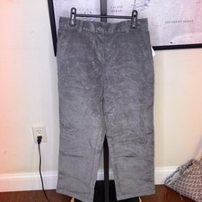 NWT LL Bean Women s 8 Petite Bayside Corduroy Pants Classic Elastic Gray