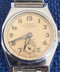 Montre Pierce Parashock Vintage Automatique - Années 1940 WW2 - Fonctionne