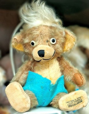 Merrythought Vintage Pumpkinhead Early Punky Plush Bear Blue Pants Japan Used