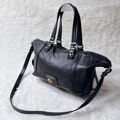 MARC JACOBS 2-Way Tote Bag Schwarz Leder Schultertasche