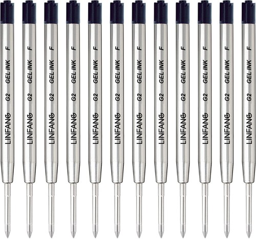 Black Gel Ink Pen Refills Ballpoint Black, 12 Pack Gel Pens Refills Fine Poin...