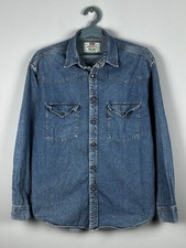 Vintage 90s Levis Shirt Button Up Indigo Size L